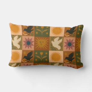 Boho Celestial   Retro Sonne & Mond Lendenkissen