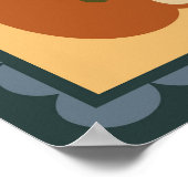 Boho Celestial | Retro Sun & Moon Poster (Ecke)