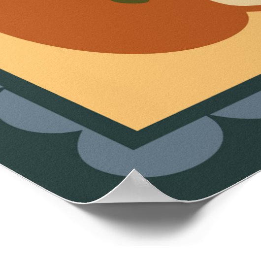 Boho Celestial | Retro Sun & Moon Poster (Ecke)