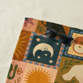 Boho Celestial | Retro Sun & Moon Strandtuch (Beispiel)