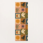 Boho Celestial | Retro Sun & Moon Yogamatte (Rückseite)