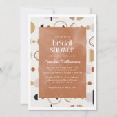 Boho Celestial Shapes Terracotta Brautparty Einladung (Vorderseite)