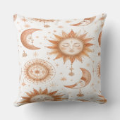 Boho Celestial Sonne Mond Wurf Kissen (Rückseite)