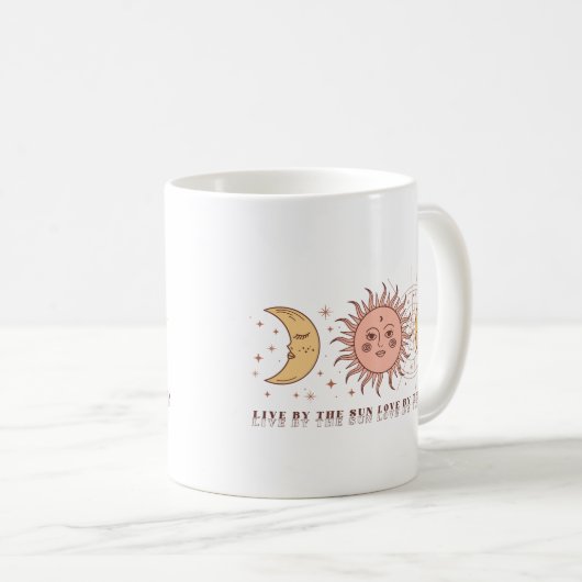 Boho Celestial Sun and Moon Kaffeetasse (VorderseiteRechts)