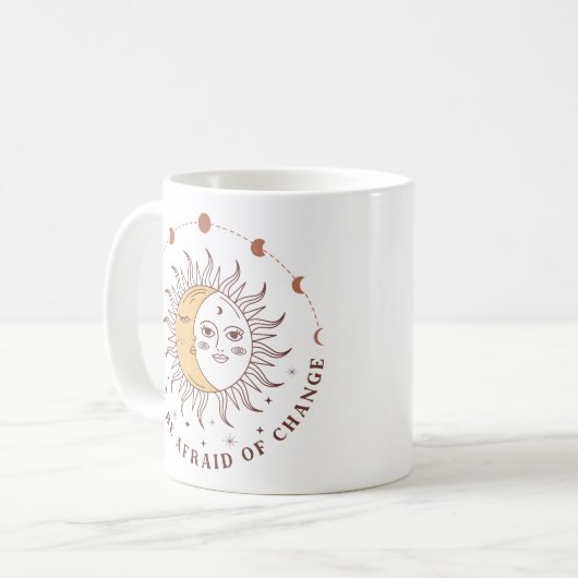 Boho Celestial Sun and Moon Kaffeetasse (Vorderseite Links)