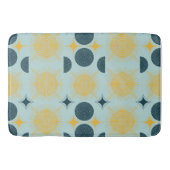 Boho Celestial Sun Moon Blue Pattern Bathmat Badematte (Vorderseite)