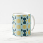 Boho Celestial Sun Moon Blue Pattern Kaffeetasse (VorderseiteRechts)