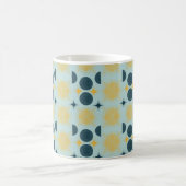 Boho Celestial Sun Moon Blue Pattern Kaffeetasse (Mittel)