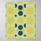 Boho Celestial Sun Moon Mint Poster (Vorne)