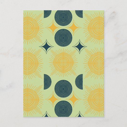 Boho Celestial Sun Moon Mint Postkarte (Vorderseite)