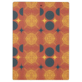 Boho Celestial Sun Moon Monogram Script Klemmbrett (Rückseite)