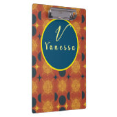 Boho Celestial Sun Moon Monogram Script Klemmbrett (Rechts)