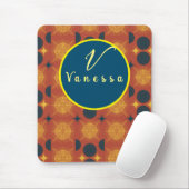 Boho Celestial Sun Moon Monogram Script Mousepad (Mit Mouse)