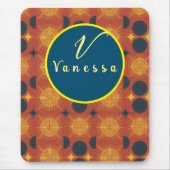 Boho Celestial Sun Moon Monogram Script Mousepad (Vorne)