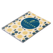 Boho Celestial Sun Moon Monogram Script Notizblock (Linke Seite)