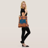Boho Celestial Sun Moon Monogram Script Tote Bag Tasche (Am Model)