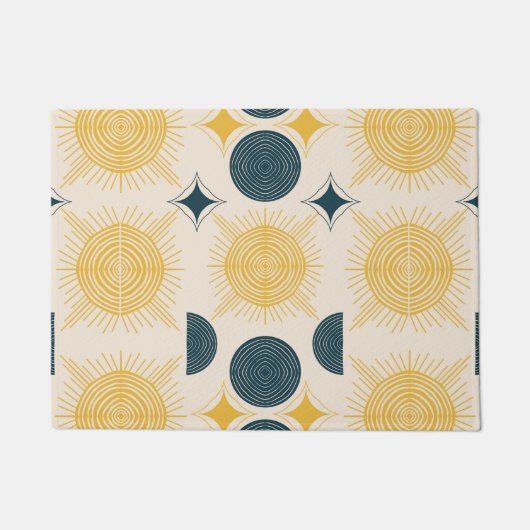 Boho Celestial Sun Moon Pattern Fußmatte (Vorderseite)