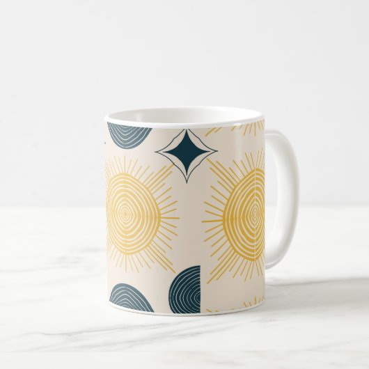 Boho Celestial Sun Moon Pattern Kaffeetasse (VorderseiteRechts)