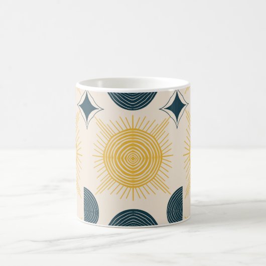 Boho Celestial Sun Moon Pattern Kaffeetasse (Mittel)