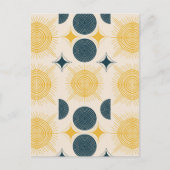 Boho Celestial Sun Moon Pattern Postkarte (Vorderseite)