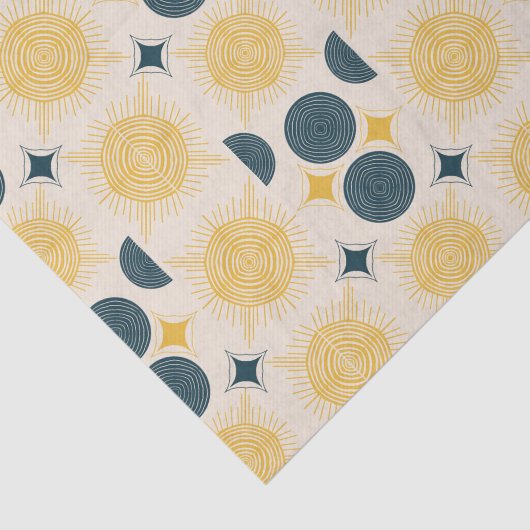 Boho Celestial Sun Moon Pattern Seidenpapier (Ausschnitt)