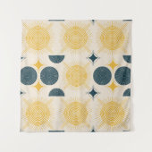 Boho Celestial Sun Moon Pattern Wandteppich (Vorderseite (Horizontal))