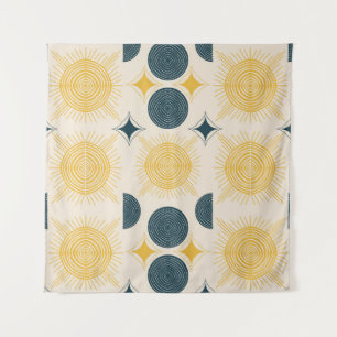 Boho Celestial Sun Moon Pattern Wandteppich