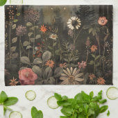 Boho Celestial Sun Moon Wildflower Garden Geschirrtuch (Gefaltet)