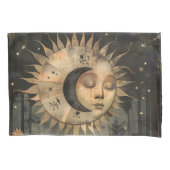 Boho Celestial Sun Moon Wildflower Garden Kissenbezug (Vorderseite)