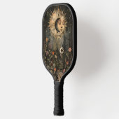 Boho Celestial Sun Moon Wildflower Garden Pickleball Schläger (Links)