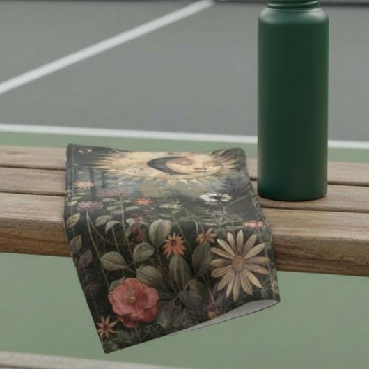 Boho Celestial Sun Moon Wildflower Garden Sports Handtuch