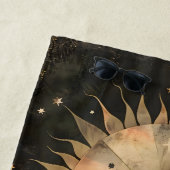 Boho Celestial Sun Moon Wildflower Garden Strandtuch (Beispiel)