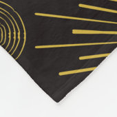 Boho Celestial Sun Stars Black Pattern Fleecedecke (Ecke)