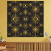 Boho Celestial Sun Stars Black Pattern Leinwanddruck (Insitu (Wohnzimmer))