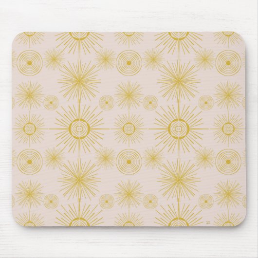 Boho Celestial Sun Stars Blush Pink Mousepad (Vorne)