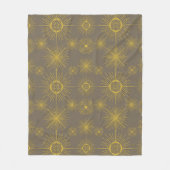 Boho Celestial Sun Stars Grau Muster Fleecedecke (Vorderseite)