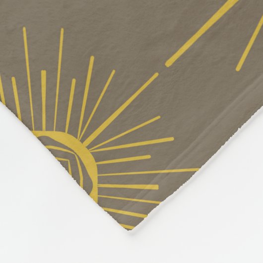 Boho Celestial Sun Stars Grau Muster Fleecedecke (Ecke)