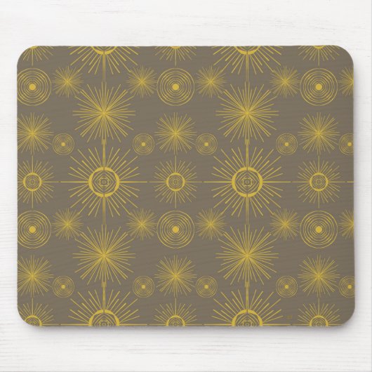 Boho Celestial Sun Stars Grau Muster Mousepad (Vorne)