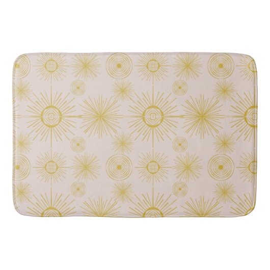 Boho Celestial Sun Stars Ivory Pattern Badematte (Vorderseite)