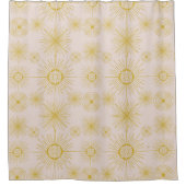 Boho Celestial Sun Stars Ivory Pattern Duschvorhang (Vorderseite)
