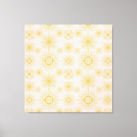 Boho Celestial Sun Stars Ivory Pattern Leinwanddruck (Vorderseite)