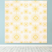 Boho Celestial Sun Stars Ivory Pattern Leinwanddruck (Insitu (Holzboden))