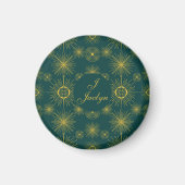 Boho Celestial Sun Stars Personalisiert Aquamarin Magnet (Vorne)