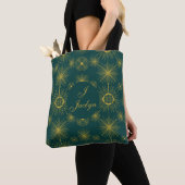 Boho Celestial Sun Stars Personalisiert Aquamarin Tasche (Von Nahem)