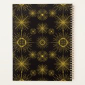Boho Celestial Sun Stars Personalisiert Black Planer (Rückseite)