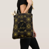 Boho Celestial Sun Stars Personalisiert Black Tasche (Von Nahem)