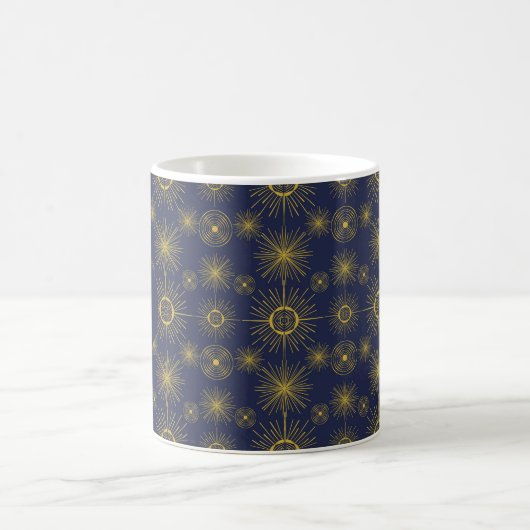 Boho Celestial Sun Stars Personalisiert Blue Kaffeetasse (Mittel)