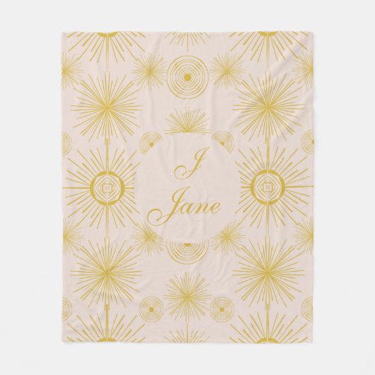 Boho Celestial Sun Stars Personalisiert Ivory Fleecedecke (Vorderseite)