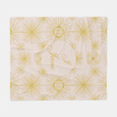 Boho Celestial Sun Stars Personalisiert Ivory Fleecedecke (Vorderseite (Horizontal))