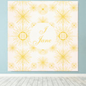 Boho Celestial Sun Stars Personalisiert Ivory Leinwanddruck (Insitu (Holzboden))